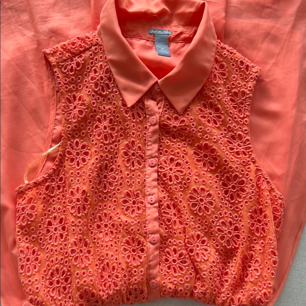 Charlotte Russe Orange Flower High Low Dress